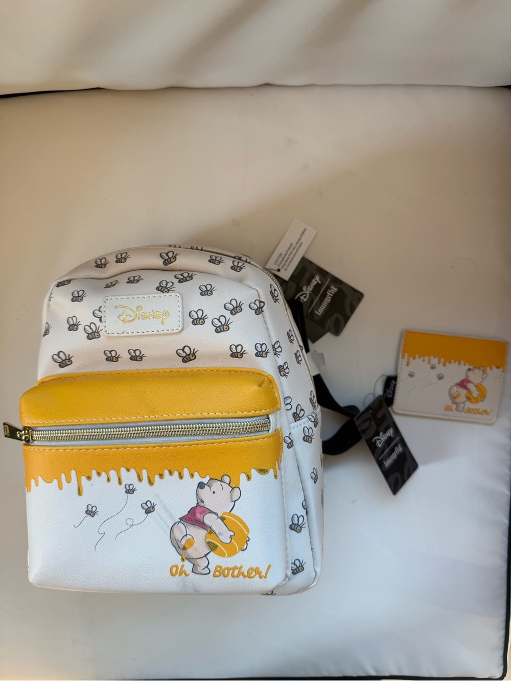 Loungefly Disney Yellow White Winnie the Pooh Kids Mini Backpack